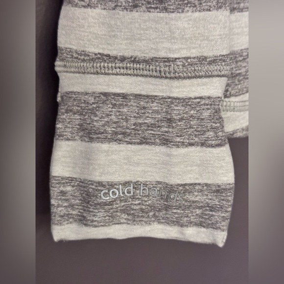 ❌SOLD❌LULULEMON RACE YOUR PACE 1/2 ZIP PULLOVER MARSHMALLOW STRIPE HEATHER SLATE - Picture 9 of 15